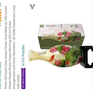 Puzzle vase.and a Columbia titanium puff jacket for women size medium.both fo 60